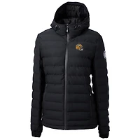 Veste matelassée isolante entièrement zippée pour femme Cutter & Buck Black Green Bay Packers avec logo du casque Mission Ridge Repreve Eco