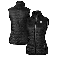 Gilet matelassé isolant entièrement zippé Rainier PrimaLoft Eco pour femme Cutter & Buck Black des Green Bay Packers