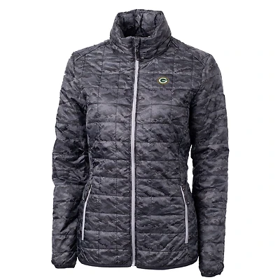 Doudoune zippée intégrale imprimée Rainier des Green Bay Packers pour femme, noire, Cutter & Buck
