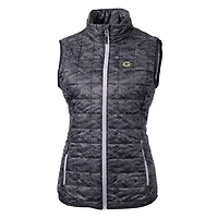 Gilet matelassé entièrement zippé imprimé Rainier des Green Bay Packers pour femme Cutter & Buck Black