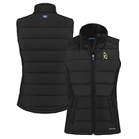 Gilet zippé entièrement recyclé en softshell hybride écologique Evoke pour femme, noir, des Green Bay Packers
