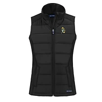 Gilet zippé entièrement recyclé en softshell hybride écologique Evoke pour femme, noir, des Green Bay Packers
