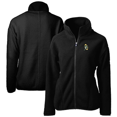 Veste polaire entièrement zippée en sherpa écologique Cascade avec logo rétro des Green Bay Packers pour femme Cutter & Buck Black