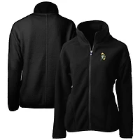 Veste polaire entièrement zippée en sherpa écologique Cascade avec logo rétro des Green Bay Packers pour femme Cutter & Buck Black