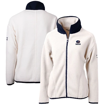 Veste polaire entièrement zippée Cascade Eco Sherpa pour femme, couleur crème Cutter & Buck des Green Bay Packers