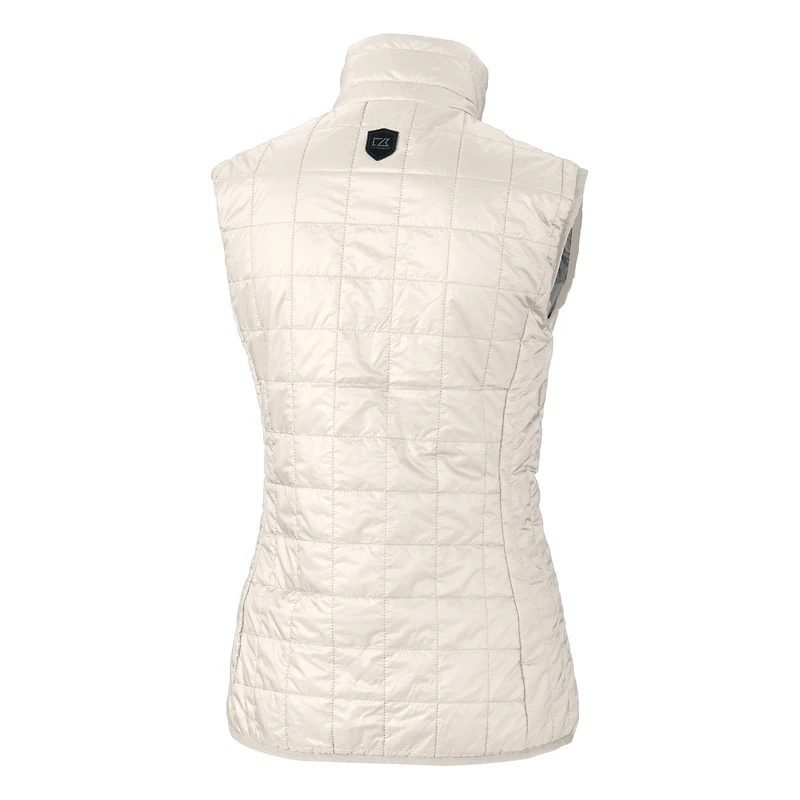 Gilet matelassé isolant entièrement zippé Rainier PrimaLoft Eco pour femme avec logo casque des Green Bay Packers, crème Cutter & Buck