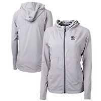 Veste hybride recyclée entièrement zippée Cutter & Buck grise des Green Bay Packers Adapt Eco Knit pour femme
