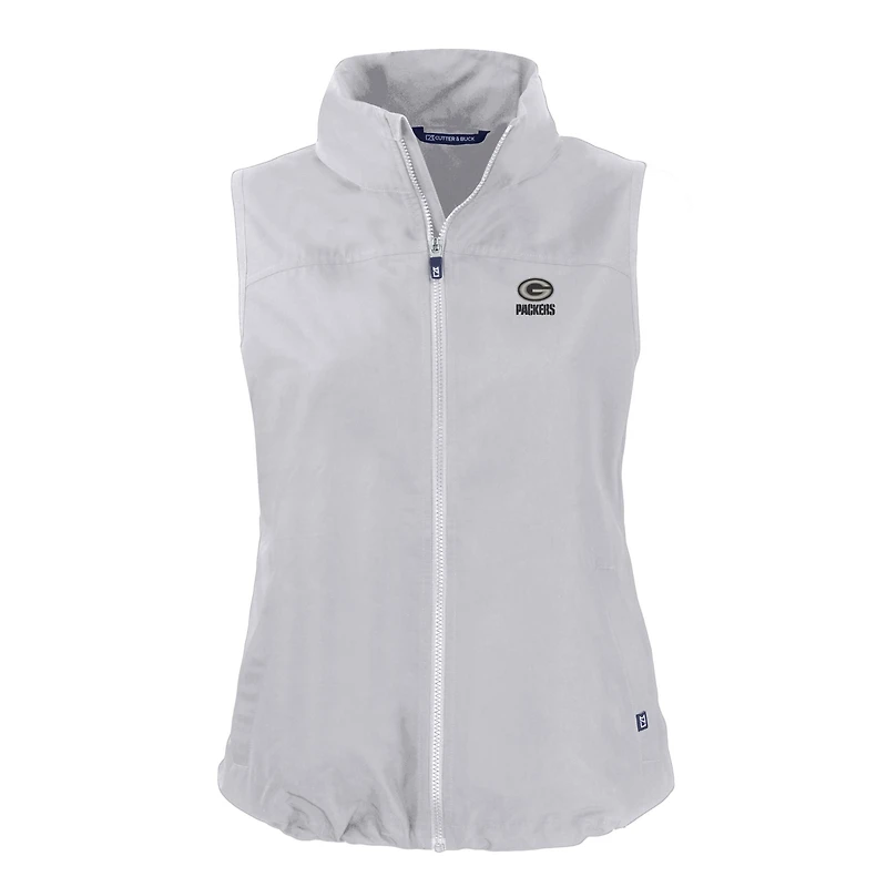 Sweat à capuche zippé entièrement recyclé pour femme, gris, Cutter & Buck, des Packers de Green Bay Charter Eco