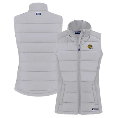 Gilet hybride Evoke en softshell recyclé entièrement zippé pour femme, coupeur et Buck gris des Packers de Green Bay