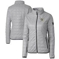 Doudoune Rainier PrimaLoft Eco entièrement zippée pour femme avec logo rétro des Green Bay Packers, gris Cutter & Buck