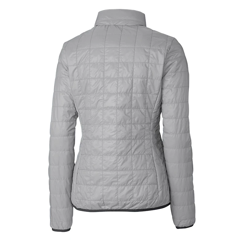 Doudoune Rainier PrimaLoft Eco entièrement zippée pour femme avec logo rétro des Green Bay Packers, gris Cutter & Buck
