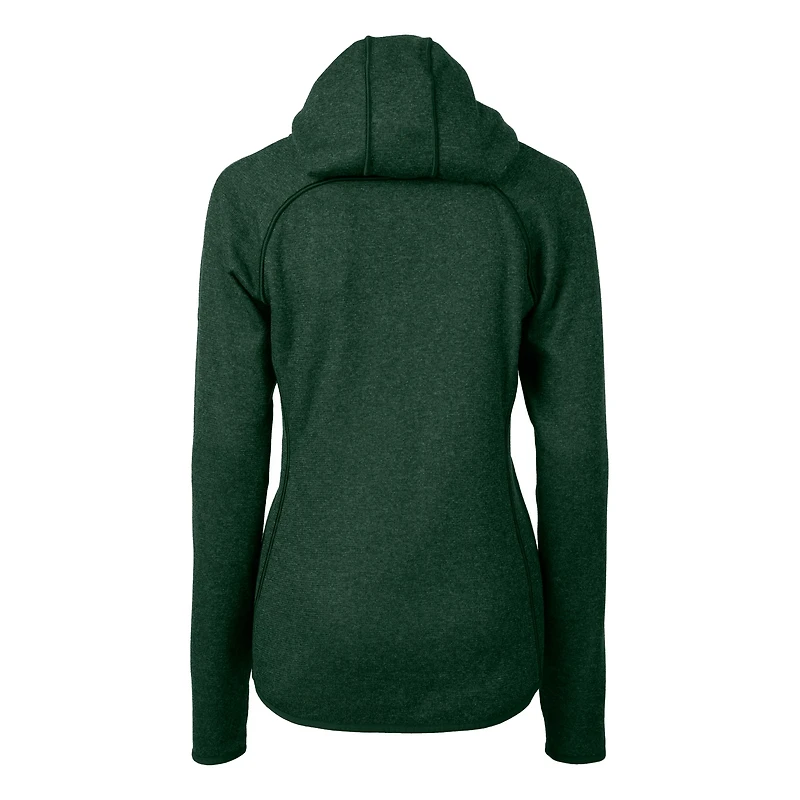 Sweat à capuche zippé en tricot avec logo du casque des Packers de Green Bay pour femme, Cutter & Buck