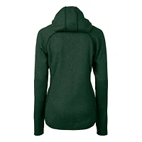 Sweat à capuche zippé en tricot avec logo du casque des Packers de Green Bay pour femme, Cutter & Buck
