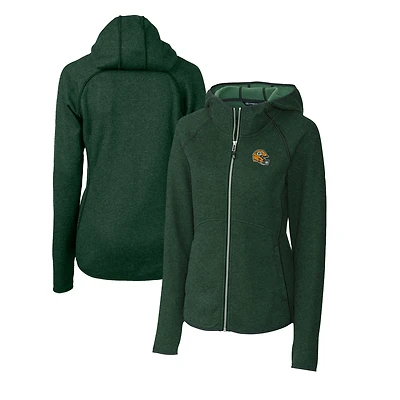Sweat à capuche zippé en tricot avec logo du casque des Packers de Green Bay pour femme, Cutter & Buck
