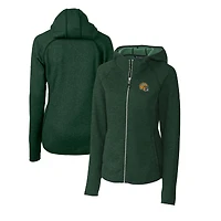 Sweat à capuche zippé en tricot avec logo du casque des Packers de Green Bay pour femme, Cutter & Buck