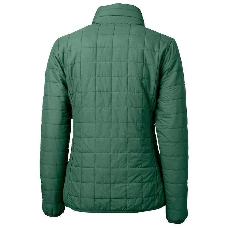 Veste matelassée isolante entièrement zippée Rainier PrimaLoft Eco pour femme avec logo casque des Packers de Green Bay, Cutter & Buck