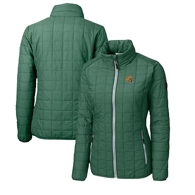 Veste matelassée isolante entièrement zippée Rainier PrimaLoft Eco pour femme avec logo casque des Packers de Green Bay, Cutter & Buck
