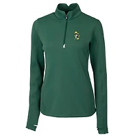 Pull-over extensible à fermeture éclair quart de tour pour femme Cutter & Buck Green Bay Packers Throwback Logo Traverse