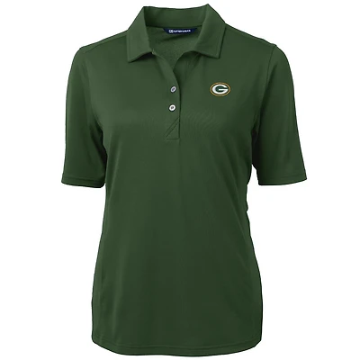 Women's Cutter & Buck Green Bay Packers Virtue Eco Pique Recycled Polo