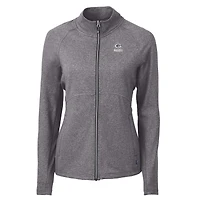 Veste zippée intégrale recyclée en tricot écologique Adapt Green Bay Packers pour femme Cutter & Buck Heather Black