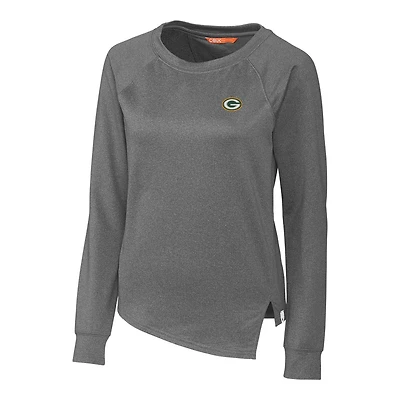 Women's Cutter & Buck Heathered Charcoal Green Bay Packers Jackson Pullover Sweatshirt