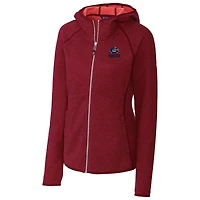 Veste zippée intégrale pour femme Cutter & Buck Heathered Red Green Bay Packers Mainsail