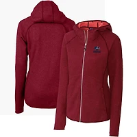 Veste zippée intégrale pour femme Cutter & Buck Heathered Red Green Bay Packers Mainsail