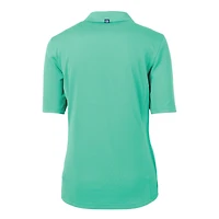 Women's Cutter & Buck Mint Green Bay Packers Virtue Eco Pique Recycled Polo