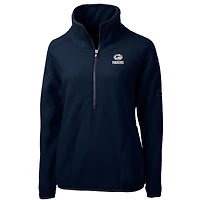 Women's Cutter & Buck Navy Green Bay Packers Americana Cascade Eco Sherpa Fleece Half-Zip Pullover Jacket