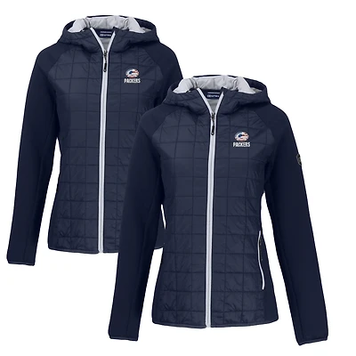 Veste hybride entièrement zippée Primaloft Eco pour femme Cutter & Buck bleu marine des Green Bay Packers Americana Rainier