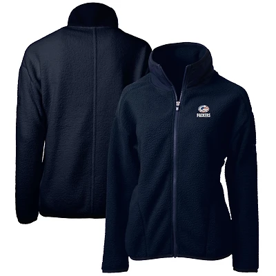 Veste polaire entièrement zippée en sherpa écologique Cascade pour femme Cutter & Buck, bleu marine, des Green Bay Packers