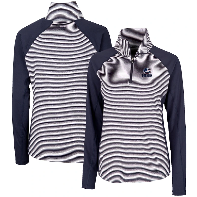 Women's Cutter & Buck Navy Green Bay Packers Forge Tonal Half-Zip Top