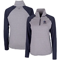 Women's Cutter & Buck Navy Green Bay Packers Forge Tonal Half-Zip Top