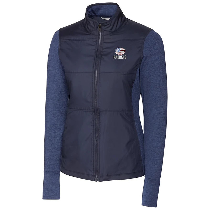Veste zippée intégrale Stealth pour femme, bleu marine, Cutter & Buck, des Green Bay Packers