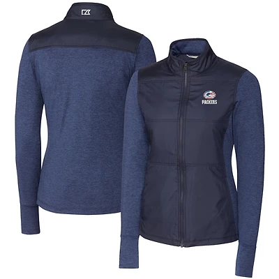 Veste zippée intégrale Stealth pour femme, bleu marine, Cutter & Buck, des Green Bay Packers