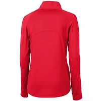 Pull-over demi-zippé en tricot extensible recyclé Adapt Eco Knit pour femme, Cutter & Buck, rouge, des Packers de Green Bay
