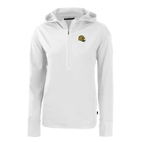 Sweat à capuche demi-zippé écologique et recyclé Daybreak pour femme, coupeur buck, blanc, casque des Green Bay Packers