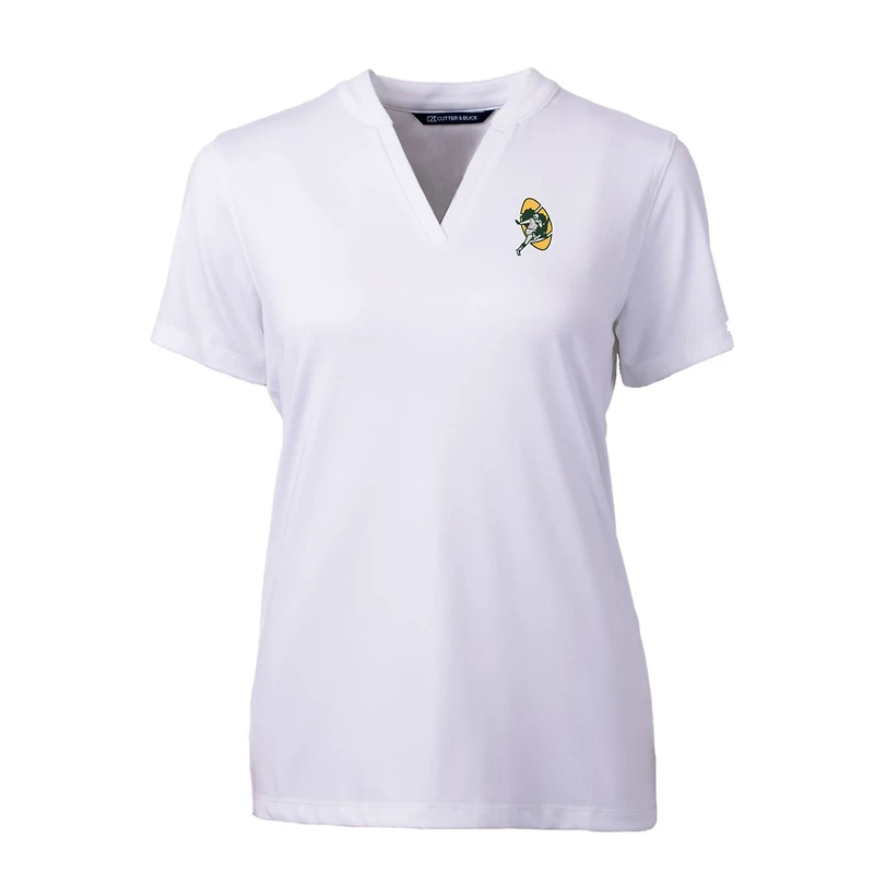 Polo à col en V Forge Blade avec logo rétro des Packers de Green Bay pour femme, Cutter & Buck, blanc