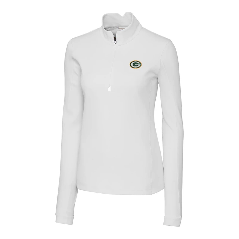 Veste demi-zippée Traverse pour femme, blanche, Cutter & Buck, des Green Bay Packers