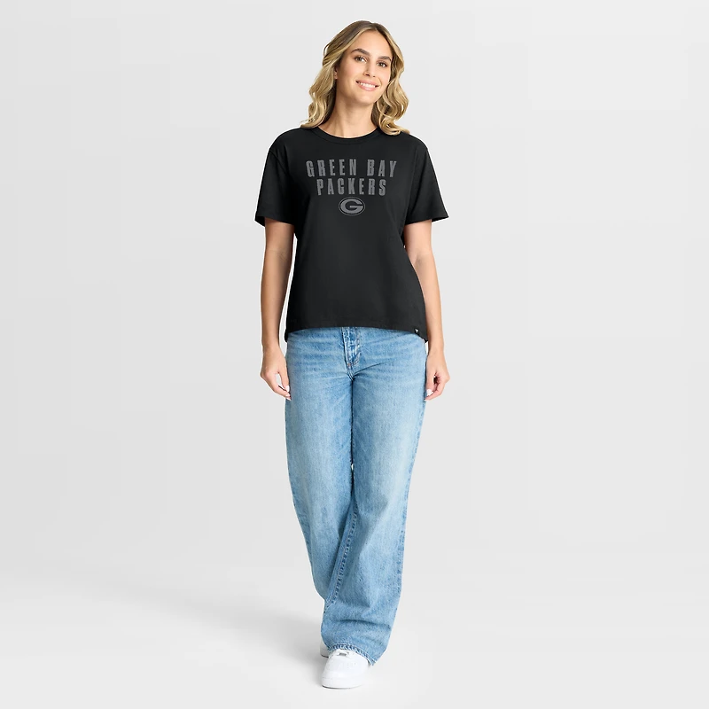T-shirt noir Fanatics pour femme des Green Bay Packers, motif « Kneel Down Legacy »