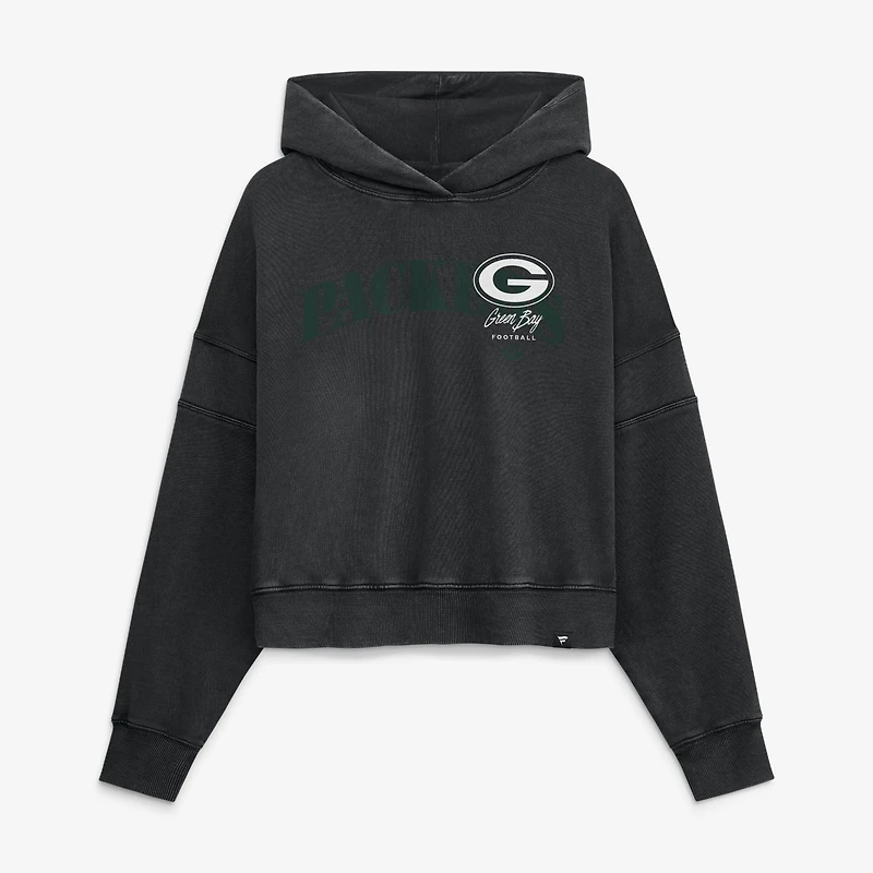 Women's Fanatics Black Green Bay Packers Counter Run Pullover Hoodie