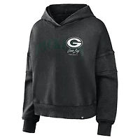 Women's Fanatics Black Green Bay Packers Counter Run Pullover Hoodie