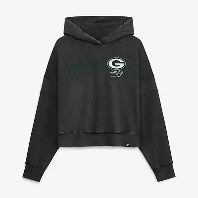 Women's Fanatics Black Green Bay Packers Counter Run Pullover Hoodie