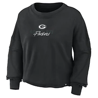 Haut oversize à manches longues Fanatics noir Green Bay Packers pour femme