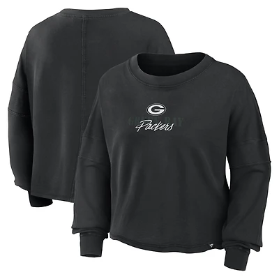 Haut oversize à manches longues Fanatics noir Green Bay Packers pour femme
