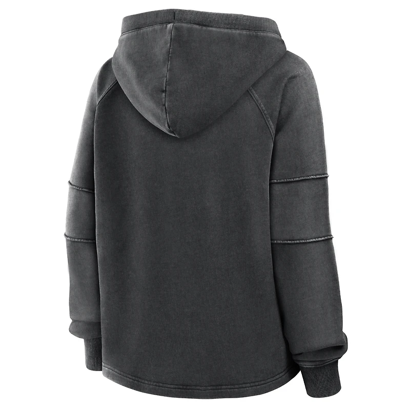 Sweat à capuche surdimensionné noir raglan pour femme Fanatics des Green Bay Packers