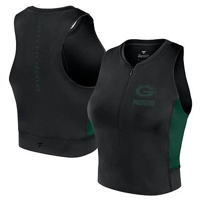 Débardeur de sport ajusté Studio Fanatics pour femmes, noir, Green Bay Packers