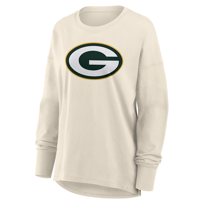 Women's Fanatics Cream Green Bay Packers Dove Legacy Long Sleeve T-Shirt