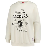 Sweat-shirt Fanatics Cream Green Bay Packers grande taille pour femme, motif étoile filante