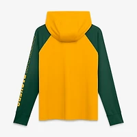 Women's Fanatics Gold/Green Green Bay Packers Cornerback Blitz​ Raglan Full-Zip Hoodie